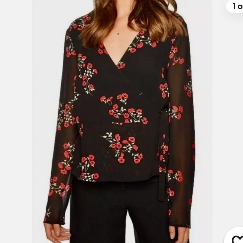 New Bardot Mira Wrap Blouse 6/Small